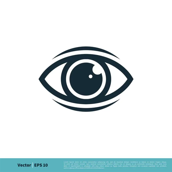 Ojo Simple Icono Vector Aislado Sobre Fondo Blanco — Vector de stock