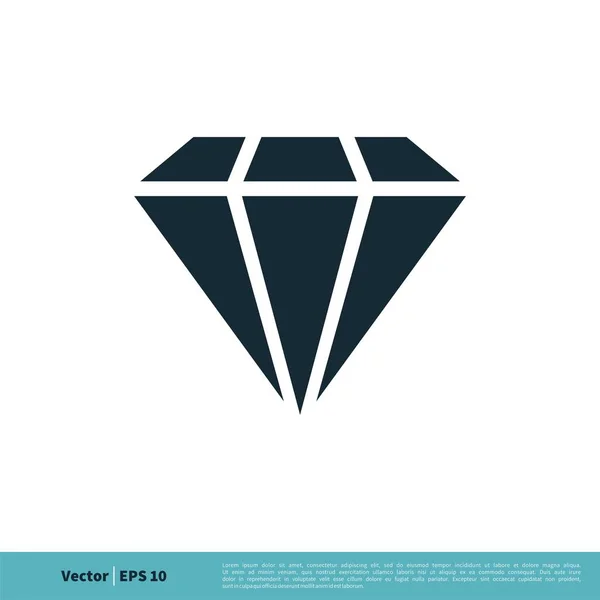 Línea Diamante Icono Vector Simple Aislado Sobre Fondo Blanco — Vector de stock