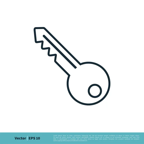 Schlüssel Einfaches Vektor Symbol Isoliert Auf Weißem Hintergrund — Stockvektor