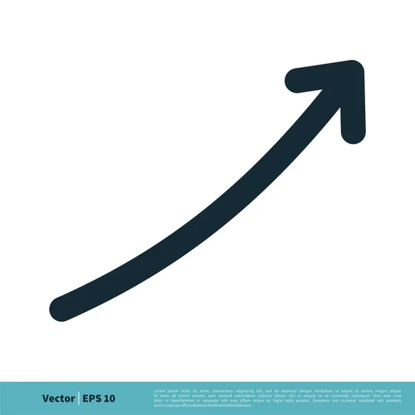 Pijl Eenvoudig Vector Pictogram Geïsoleerd Witte Achtergrond — Stockvector