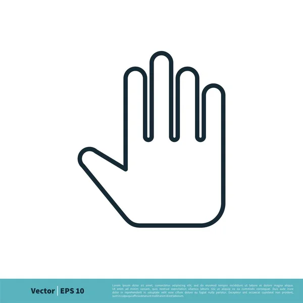 Mano Icono Vector Simple Aislado Sobre Fondo Blanco — Vector de stock