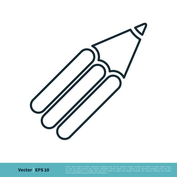 Bleistift Einfaches Vektorsymbol Isoliert Auf Weißem Hintergrund — Stockvektor