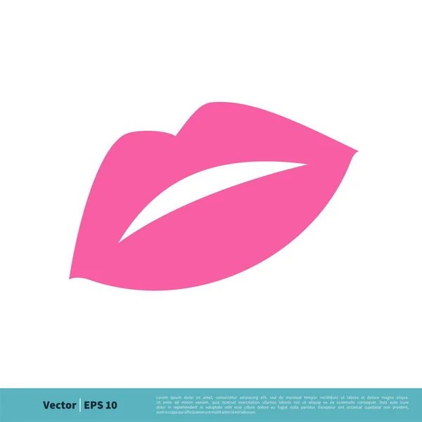 Lips Simple Vector Icon Isolated White Background — Stock Vector