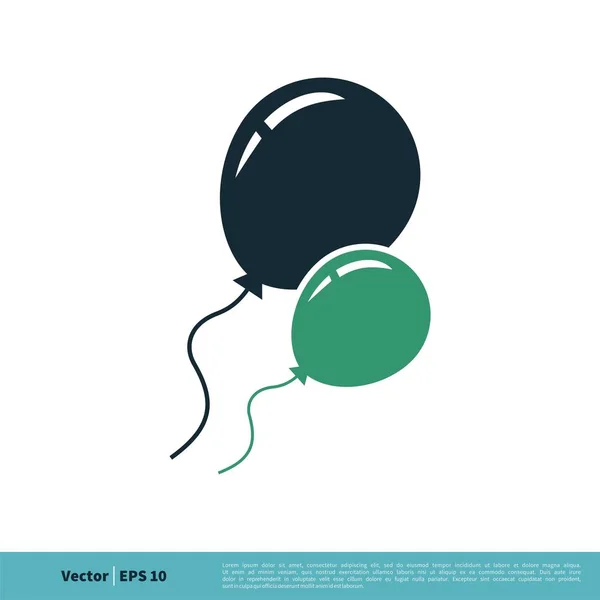 Globos Icono Vector Simple Aislado Sobre Fondo Blanco — Vector de stock