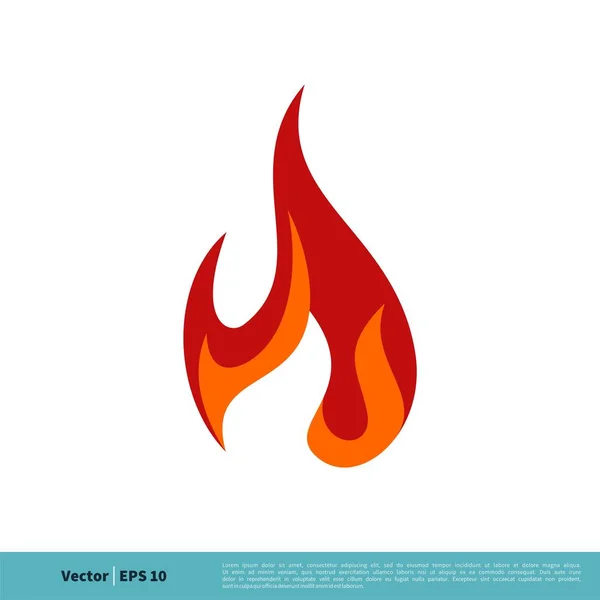 Feuer Stück Einfache Vektor Symbol Isoliert Auf Weißem Hintergrund — Stockvektor