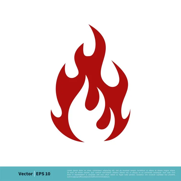 Feuer Stück Einfache Vektor Symbol Isoliert Auf Weißem Hintergrund — Stockvektor