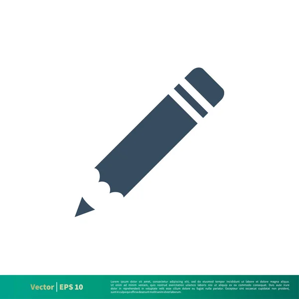 Ceruza Egyszerű Vektoros Ikon Izolált Fehér Háttér — Stock Vector
