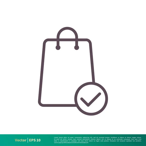 Bolsa Compras Icono Vector Simple Aislado Sobre Fondo Blanco — Archivo Imágenes Vectoriales