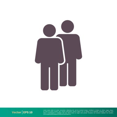 kişiler beyaz arka planda yalıtılmış basit vektör simgesi   