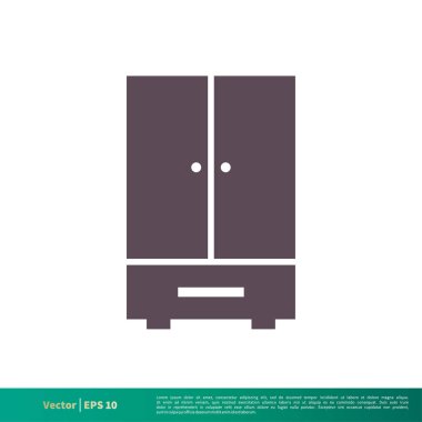 beyaz arka plan üzerinde izole dolap basit vektör simgesi   