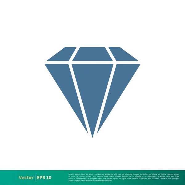 Diamant Icône Vectorielle Simple Isolé Sur Fond Blanc — Image vectorielle