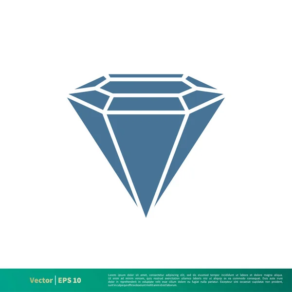 Diamant Icône Vectorielle Simple Isolé Sur Fond Blanc — Image vectorielle