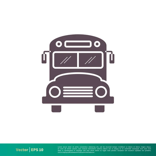 Bus Simple Icono Vectorial Aislado Sobre Fondo Blanco — Vector de stock