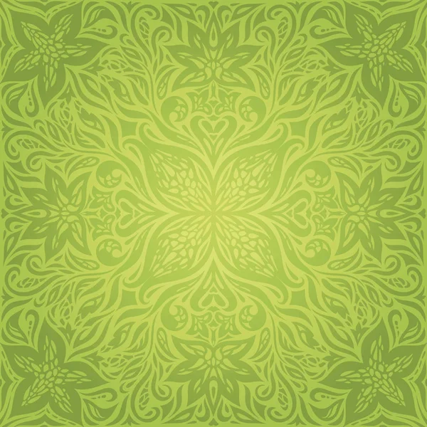 Verde Floral Pascua Decorativo Ornato Patrón Vintage Fondo Pantalla Vector Gráficos Vectoriales