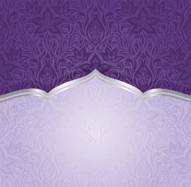 Menekşe mor çiçek vintage Dikişsiz desen arka plan tasarım trendy moda davetiye tasarım kopya alanı ile