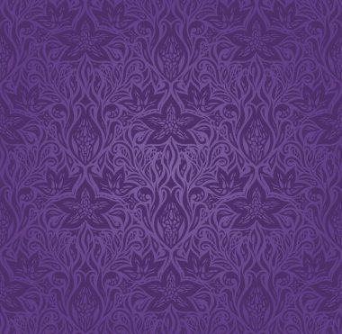 Menekşe mor çiçekler, süslü vintage seamless modeli çiçek arka plan trendy moda mandala tasarım