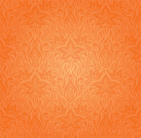 Fleurs Orange Style Rétro Coloré Mandala Floral Fond Écran Design — Image vectorielle