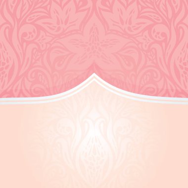 Pembe gümüş retro dekoratif davet moda vintage vektör duvar kağıdı tasarımı