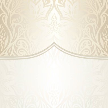 Çiçek dekoratif vintage arka plan Ekru Bege soluk duvar kağıdı desen tasarım düğün