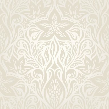 Düğün soluk çiçek desenli Retro çiçek Ekru dekoratif vektör desen duvar kağıdı tasarımı trendy moda vintage tarzı