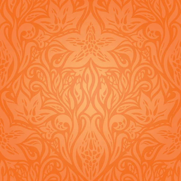 Floral Orange Style Rétro Coloré Fond Écran Design Mode Style — Image vectorielle