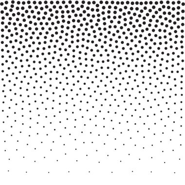 Yarı ton noktalı arka plan benekli. Etkisi vektör desen noktalarla. Beyaz arka plan üzerinde izole kaotik daire noktalar.