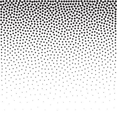 Yarı ton noktalı arka plan benekli. Etkisi vektör desen noktalarla. Beyaz arka plan üzerinde izole kaotik daire noktalar.