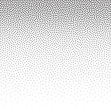 Yarı ton noktalı arka plan benekli. Etkisi vektör desen noktalarla. Beyaz arka plan üzerinde izole kaotik daire noktalar.