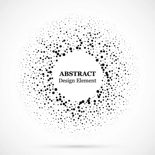 Fondo Punteado Medio Tono Distribuido Circularmente Patrón Vectorial Efecto Medio — Vector de stock