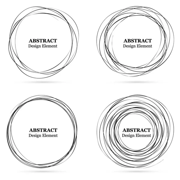 Conjunto Círculos Abstractos Dibujados Mano Para Diseño — Vector de stock