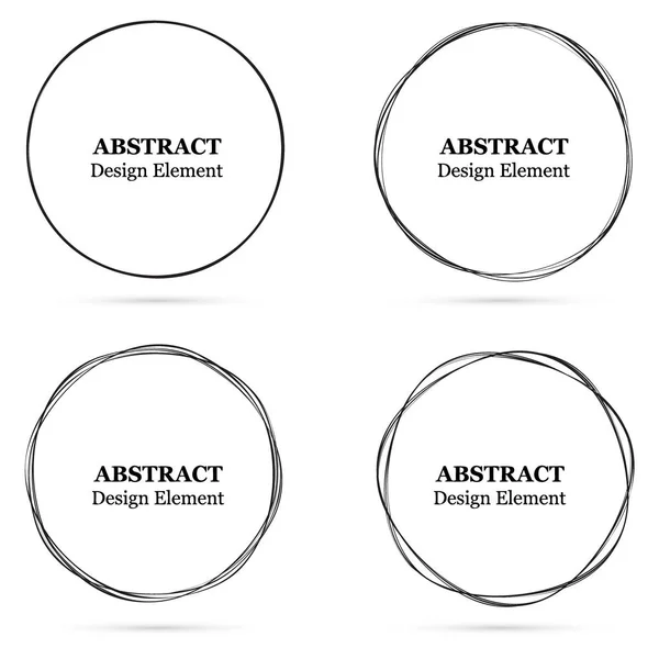 Conjunto Círculos Abstractos Dibujados Mano Para Diseño — Archivo Imágenes Vectoriales