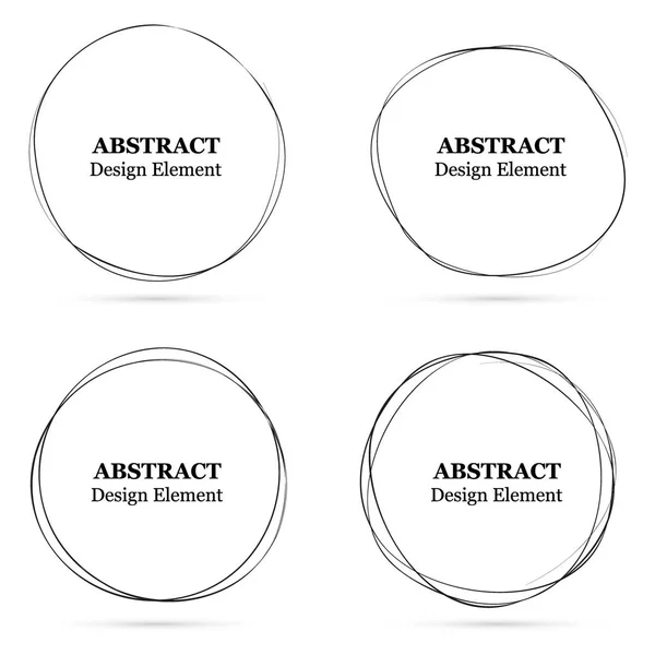 Conjunto Círculos Abstratos Desenhados Mão Para Seu Design —  Vetores de Stock