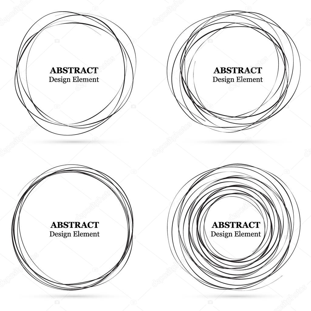 Set of abstract hand drawn circles for your design.