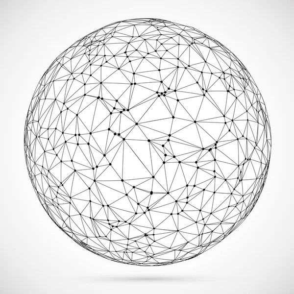 Nagy Ikon Mesterséges Intelligencia Globális Hálózati Fogalom Absztrakt Geometriai Gömb — Stock Vector