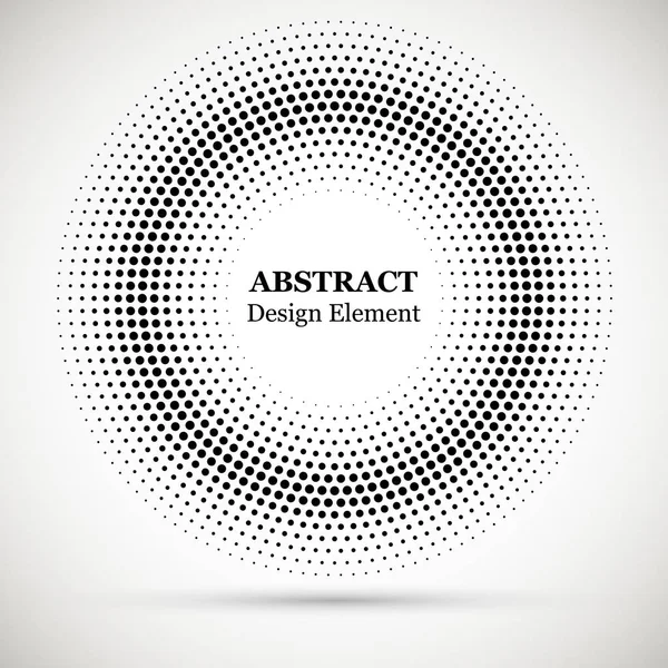 Halftone dotted background circularly distributed. Halftone effect vector pattern.Circle dots isolated on the white background.Border logo icon. Draft emblem for your design. — Stock Vector