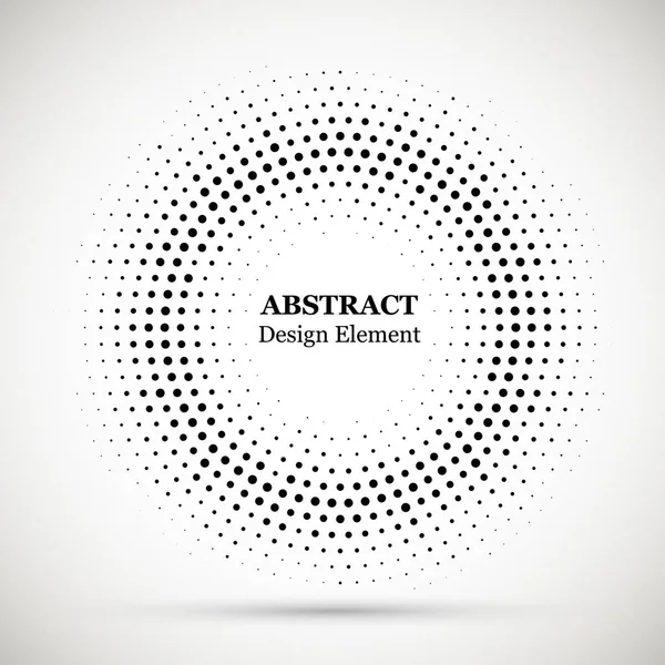 Halftone dotted background circularly distributed. Halftone effect vector pattern for your design. Circle dots isolated on the white background for advertisement. — Stock Vector