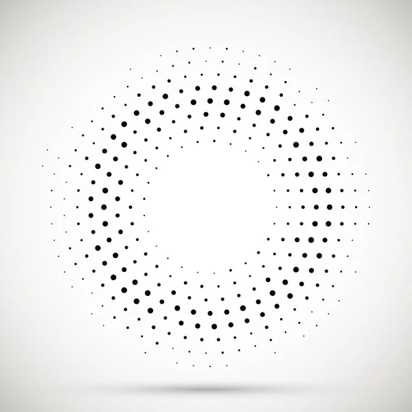 Svart abstrakt vektor cirkel ram halvton prickar logo emblem design element. Ikon för Rundad kant linje. Isolerad halvton cirkel prickar vektor textur. — Stock vektor