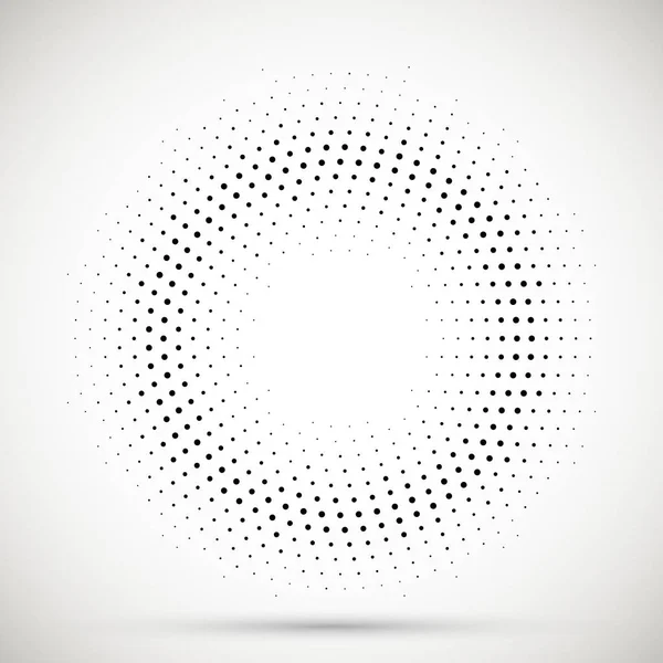 Svart abstrakt vektor cirkel ram halvton prickar logo emblem design element. Ikon för Rundad kant linje. Isolerad halvton cirkel prickar vektor textur. — Stock vektor