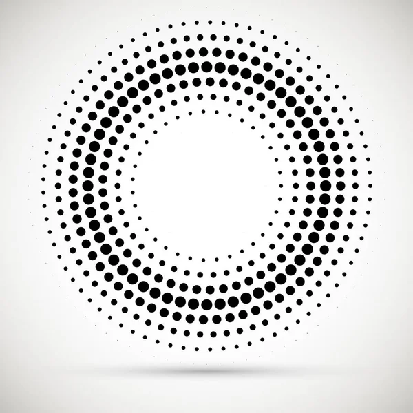 Halftone διακεκομμένη φόντο κυκλικά διανεμηθεί. Halftone αποτέλεσμα διάνυσμα pattern.Circle κουκκίδες απομονώνονται στο λευκό φόντο. εικονίδιο λογότυπο συνόρων. Σχέδιο εμβλήματος για το σχέδιό σας. Royalty Free Εικονογραφήσεις Αρχείου