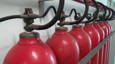 Klang, Malezya - 11 Haziran 2018: medikal gaz deposu biriminde görünüm görüntüsü.