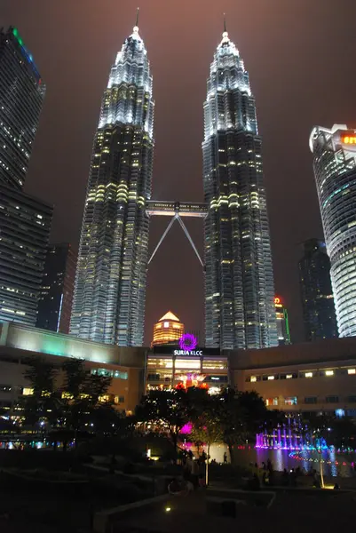 Куала Лумпур Малайзія Лютого 2018 Величним Видом Klcc Ніч Малайзія — стокове фото