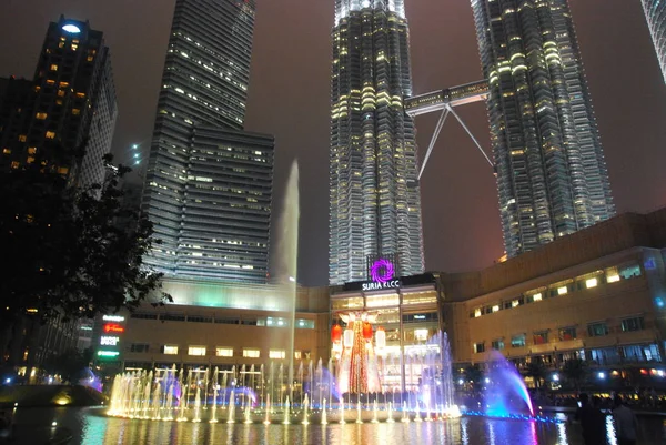 Kuala Lumpur Maleisië Februari 2018 Majestueuze Uitzicht Klcc Nacht Maleisië — Stockfoto