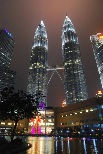 Kuala Lumpur Maleisië Februari 2018 Majestueuze Uitzicht Klcc Nacht Maleisië — Stockfoto