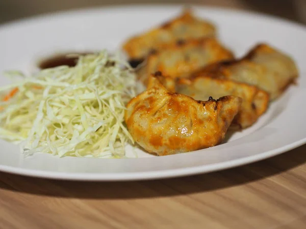 Japanese Fried Dumplings Gyoza Pot Stickers — Stock Photo, Image