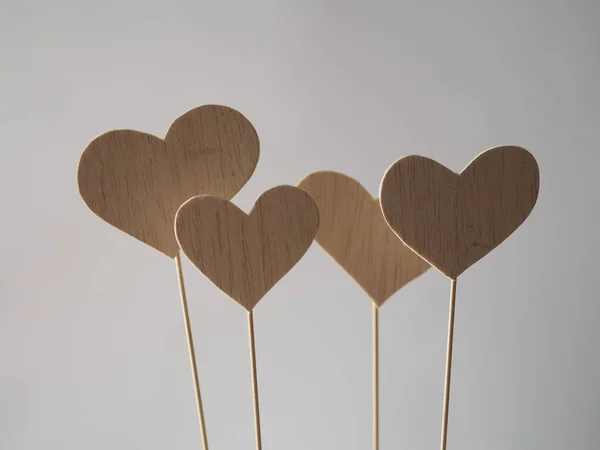 Heart Cutout Wood Symbol Valentine Love Background Space Write — Stock Photo, Image