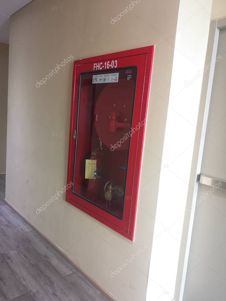 Fire exit door steel material stainless handle fire hose cabinet