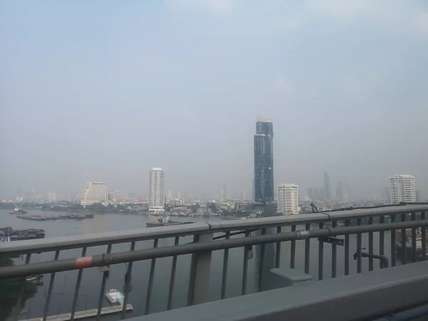 Bangkok Thailand Het Weer Niet Helder Giftige Rook Vanmorgen — Stockfoto