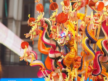 Oyuncak dekorasyon Çin yeni yıl Festival Dragon kabarık