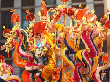 Oyuncak dekorasyon Çin yeni yıl Festival Dragon kabarık