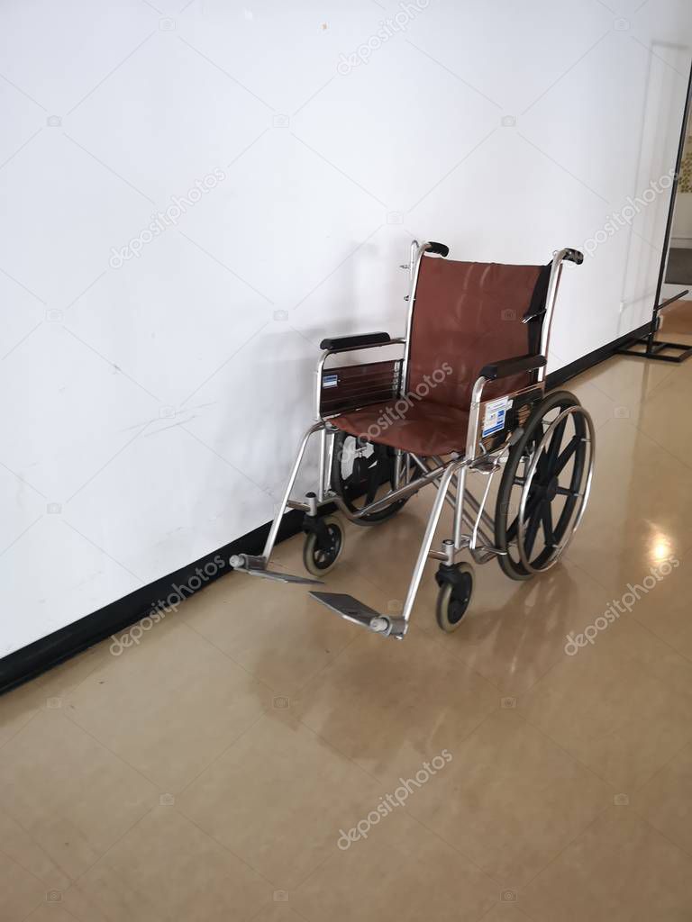 wheelchair Patient Disabled person on the floor in hospital 